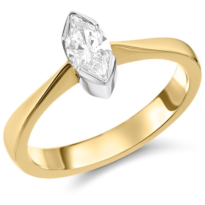 18ct Yellow Gold Diamond Solitaire Engagement Ring - 45pts - G/I1 - H04249