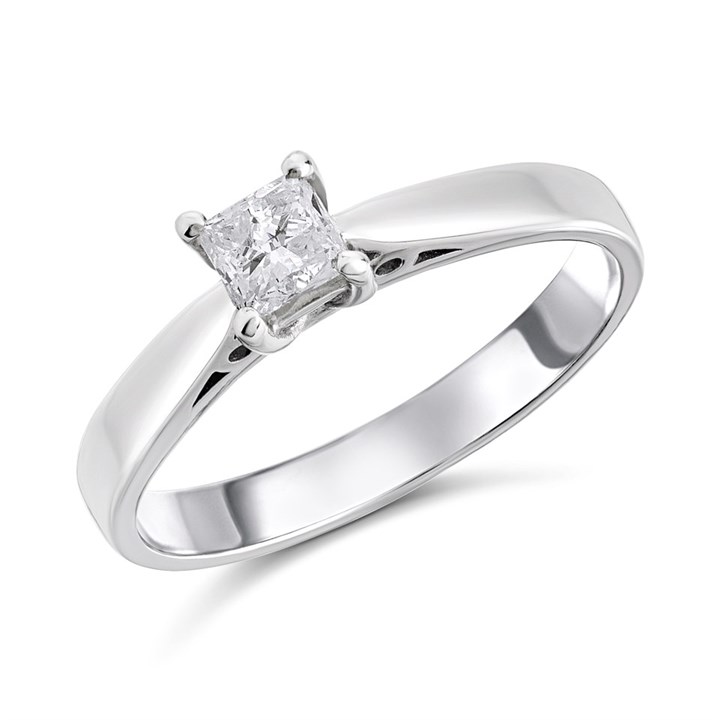 18ct White Gold Diamond Solitaire Engagement Ring - 40pts - K/I2 - H04310