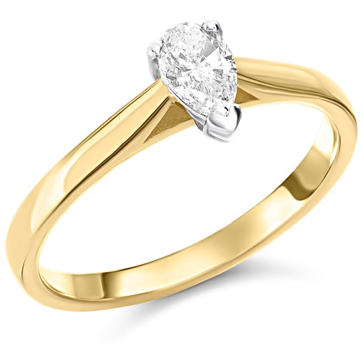 18ct Yellow Gold Diamond Solitaire Engagement Ring - 42pts - K/SI1 - H04635