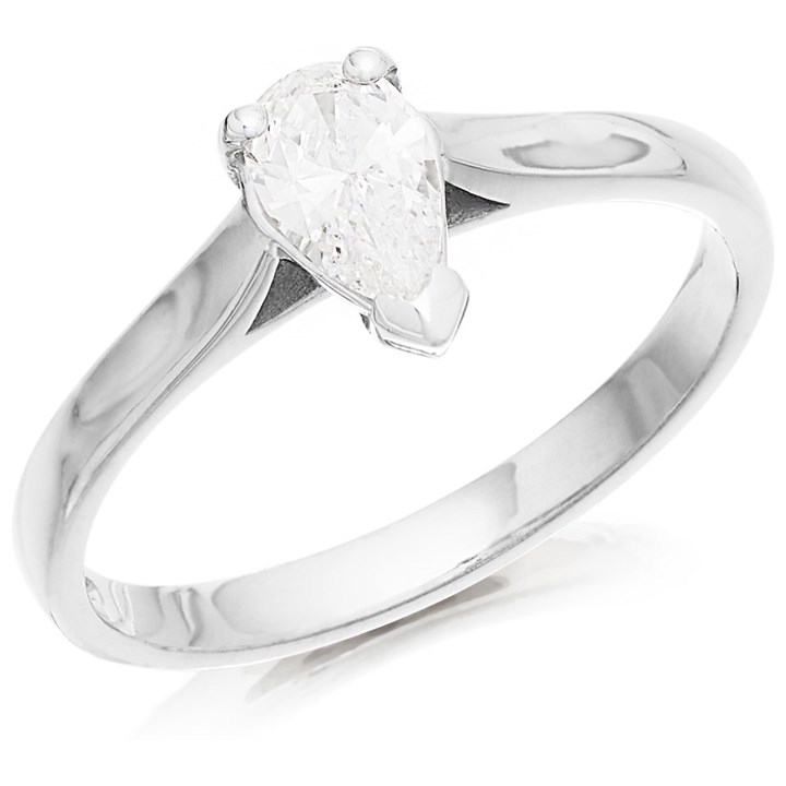 18ct White Gold Diamond Solitaire Engagement Ring - 47pts - H/SI2 - H04650