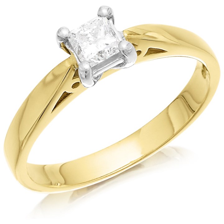 18ct Yellow Gold Diamond Solitaire Engagement Ring - 43pts - F/I2 - H04668