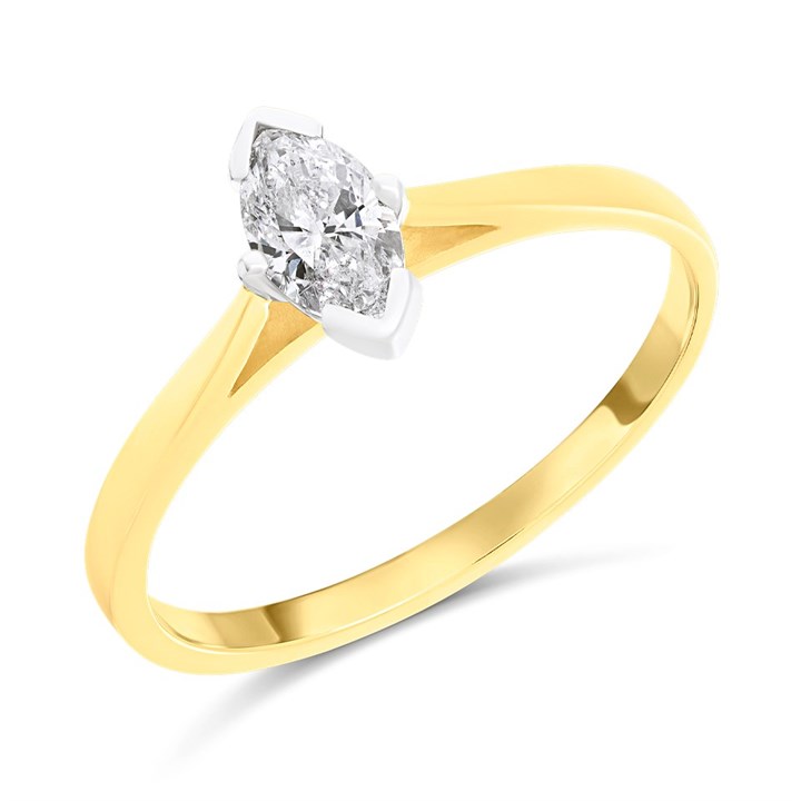18ct Yellow Gold Diamond Solitaire Engagement Ring - 40pts - F/I2 - H04745