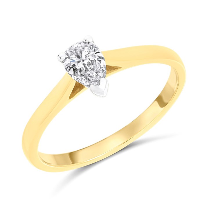 18ct Yellow Gold Diamond Solitaire Engagement Ring - 48pts - I/I1 - H04758