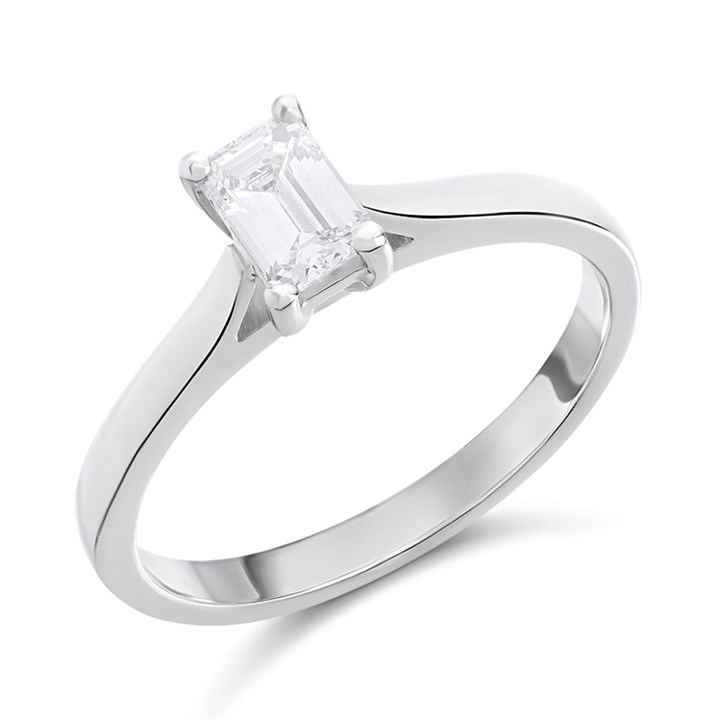 Platinum Diamond Solitaire Engagement Ring - 55pts - J/SI1 - H051233