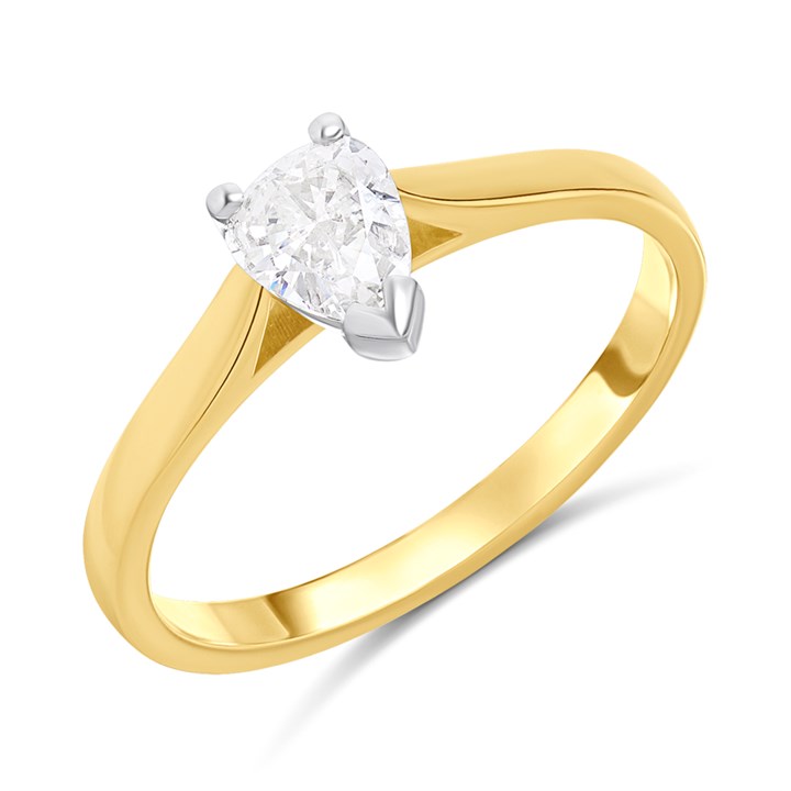 18ct Yellow Gold Diamond Solitaire Engagement Ring - 52pts - H/SI2 - H051263