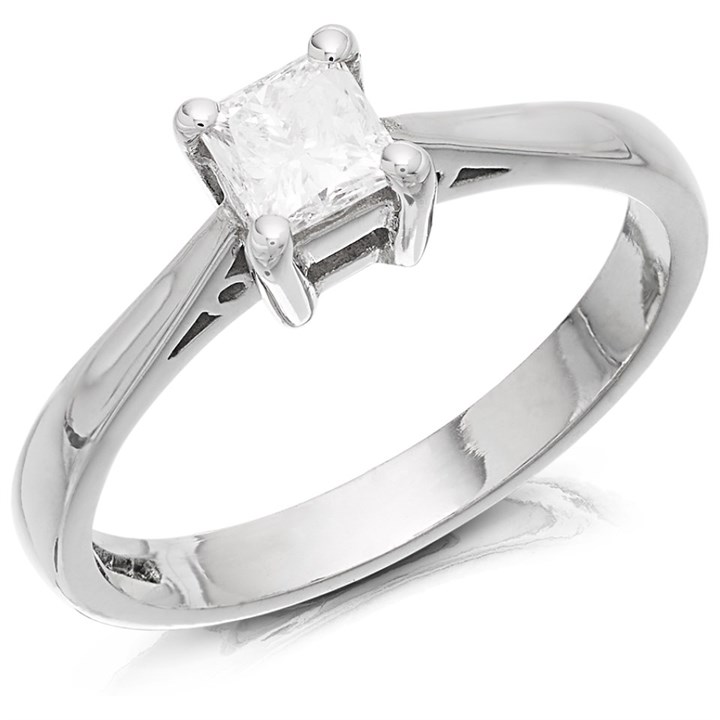 18ct White Gold Diamond Solitaire Engagement Ring - 50pts - G/I2 - H05142