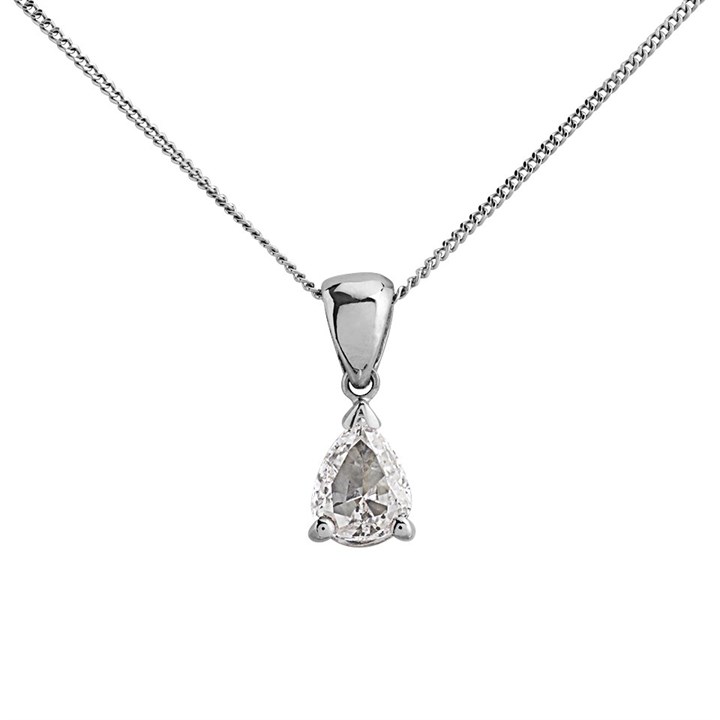 Platinum Diamond Solitaire Necklace - 55pts - G/SI2 - H05365
