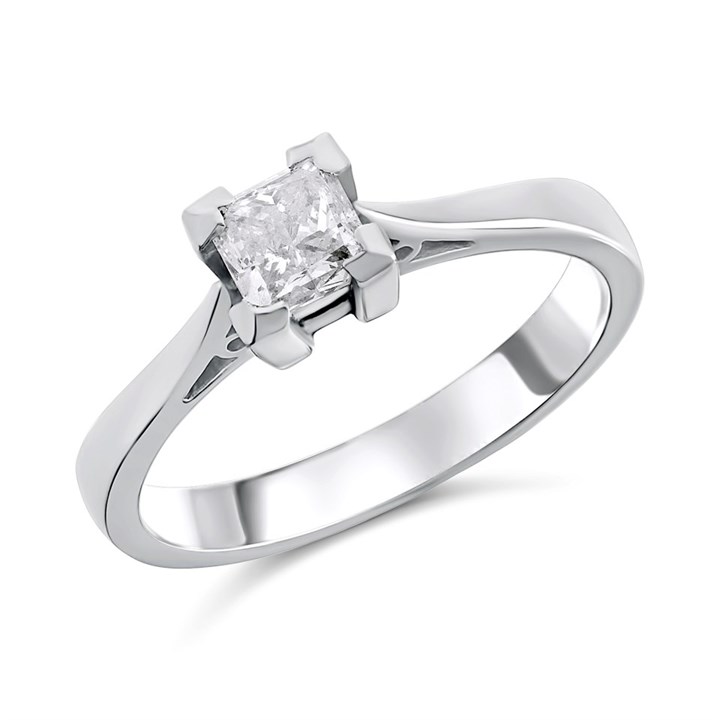 18ct White Gold Diamond Solitaire Engagement Ring - 54pts - K/I1 - H0538