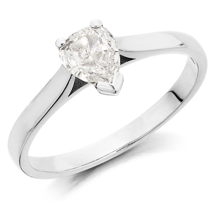 Platinum Diamond Solitaire Engagement Ring - 1/2ct - F/SI2 - H05439