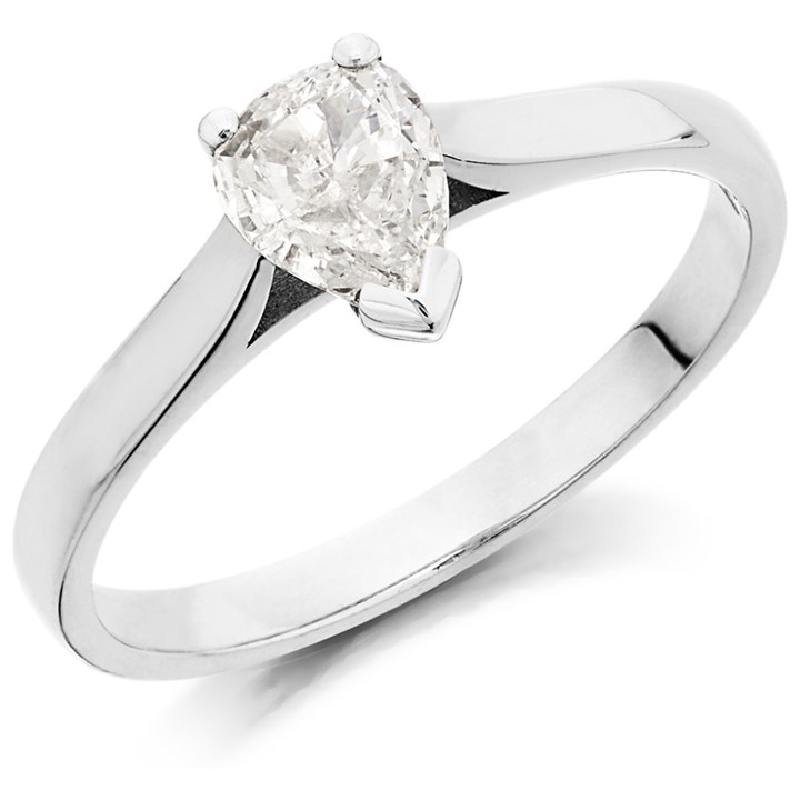 Platinum Diamond Solitaire Engagement Ring - 50pts - F/SI1 - H05443