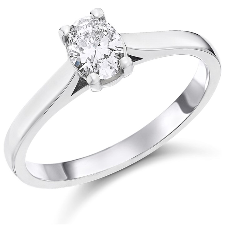 18ct White Gold Diamond Solitaire Engagement Ring - 52pts - F/I1 - H05500