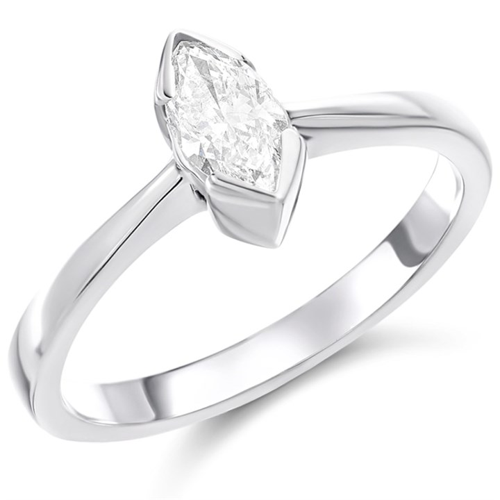 18ct White Gold Diamond Solitaire Engagement Ring - 54pts - E/I1 - H05510