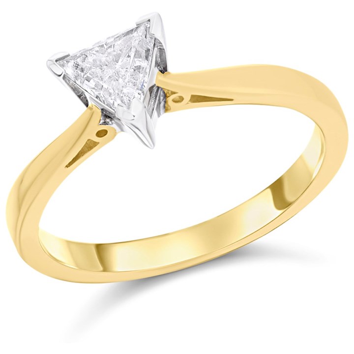 18ct Yellow Gold Diamond Solitaire Engagement Ring - 1/2ct - F/I2 - H05600