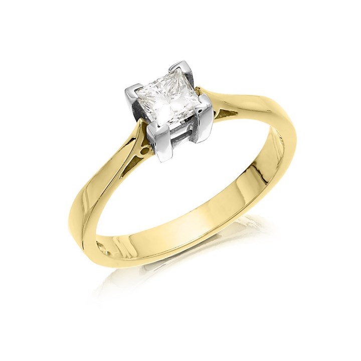 18ct Yellow Gold Diamond Solitaire Engagement Ring - 51pts - L/I1 - H0560