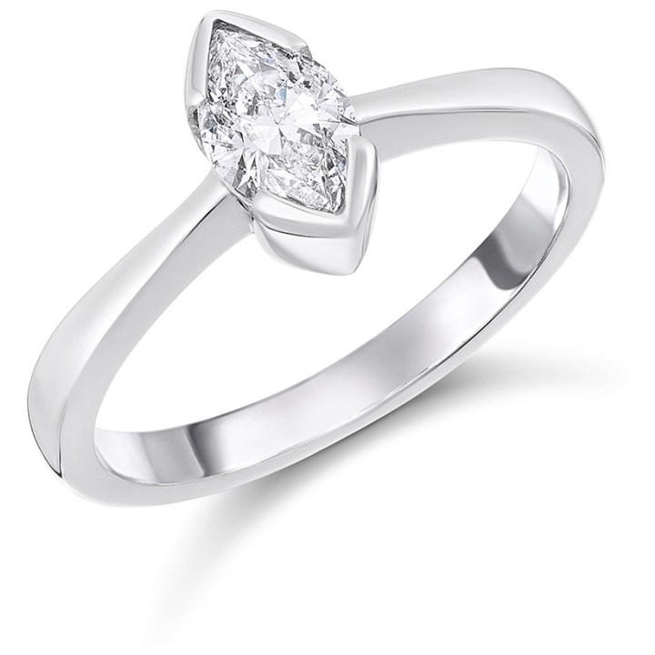 Platinum Diamond Solitaire Engagement Ring - 60pts - F/SI2 - H06112