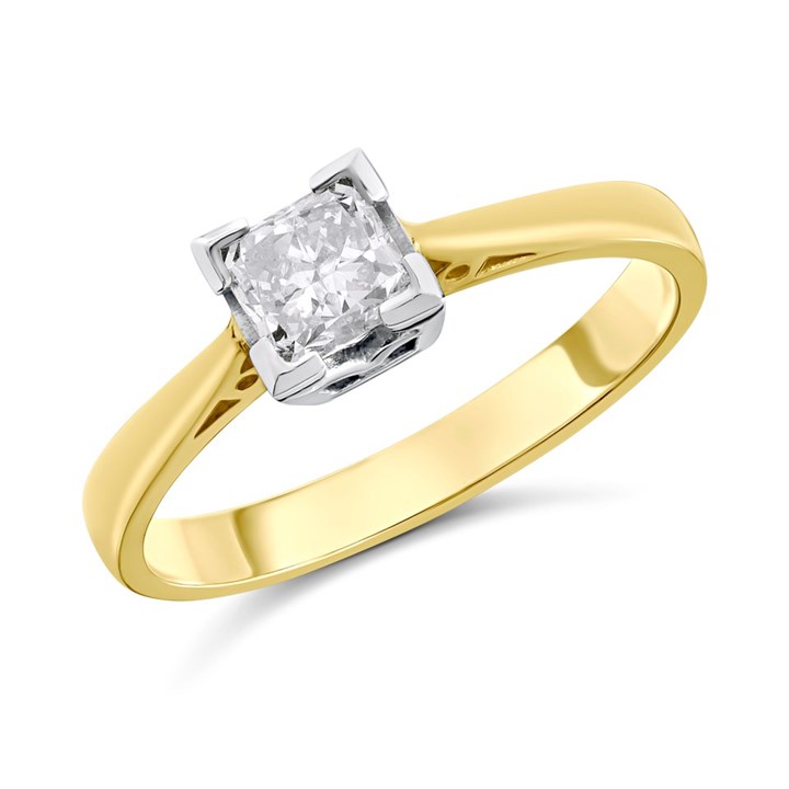 18ct Yellow Gold Diamond Solitaire Engagement Ring - 63pts - M/SI2 - H0614