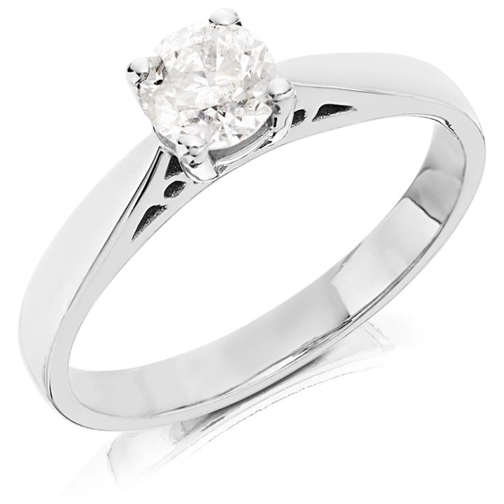 18ct White Gold Diamond Solitaire Engagement Ring - 64pts - H/I2 - H06170