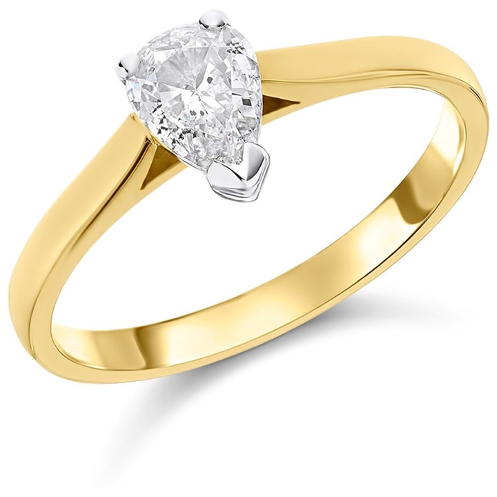 18ct Yellow Gold Diamond Solitaire Engagement Ring - 64pts - R-S/SI1 - H06175
