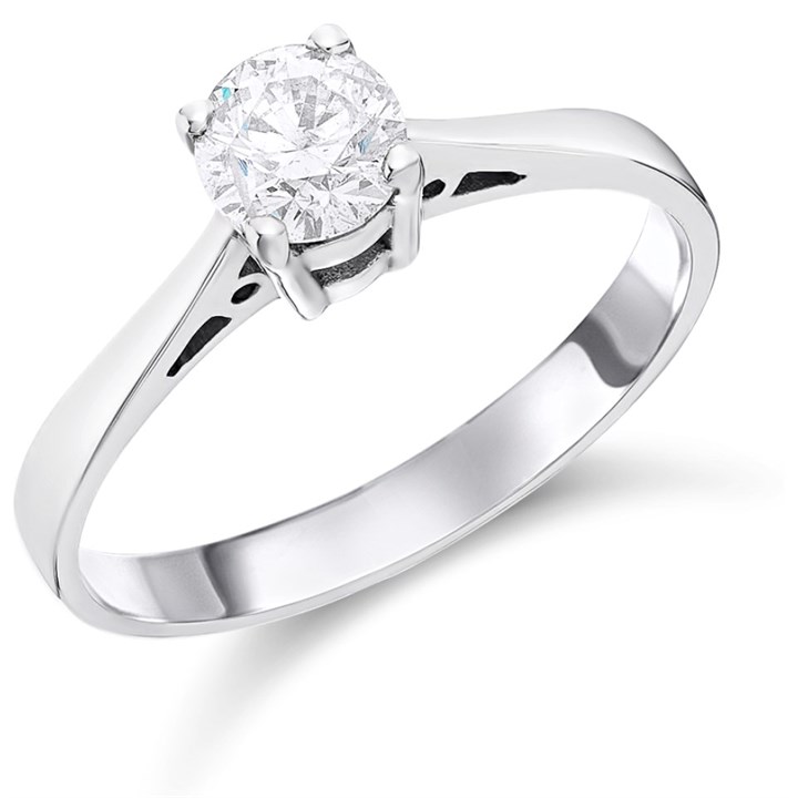 18ct White Gold Diamond Solitaire Engagement Ring - 61pts - L/SI2 - H06211
