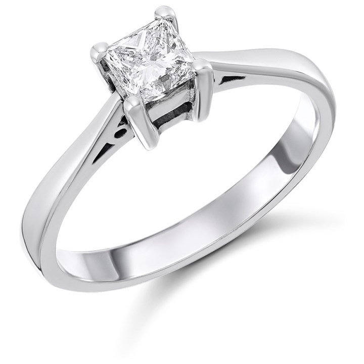 18ct White Gold Diamond Solitaire Engagement Ring - 60pts - K/SI1 - H06221