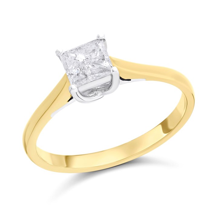 18ct Gold Diamond Solitaire Engagement Ring - 68pts - F/I3 - H06252