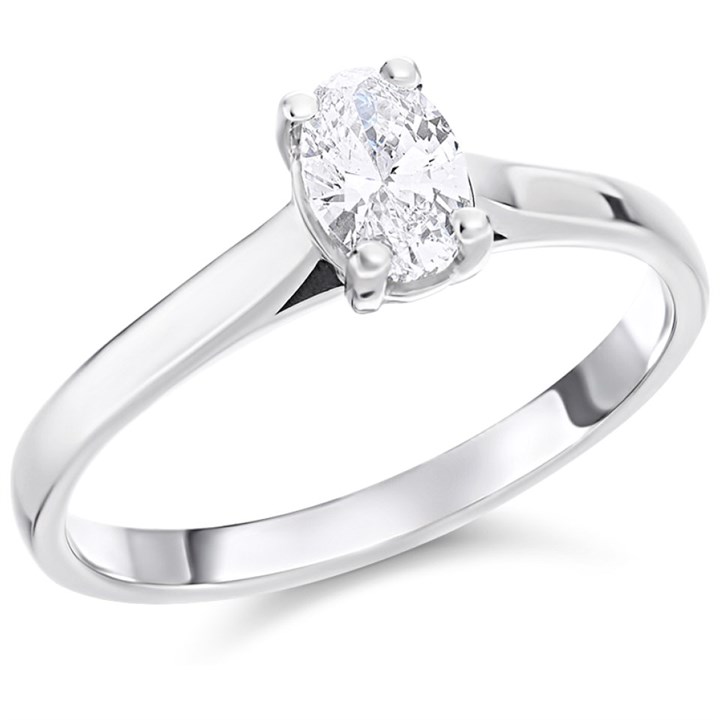 18ct White Gold Diamond Solitaire Engagement Ring - 62pts - J/I2 - H06279