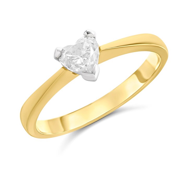 18ct Yellow Gold Diamond Solitaire Engagement Ring - 66pts - G/I1 - H06298