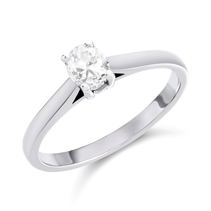 18ct White Gold Diamond Solitaire Engagement Ring - 63pts - I/I1 - H06345