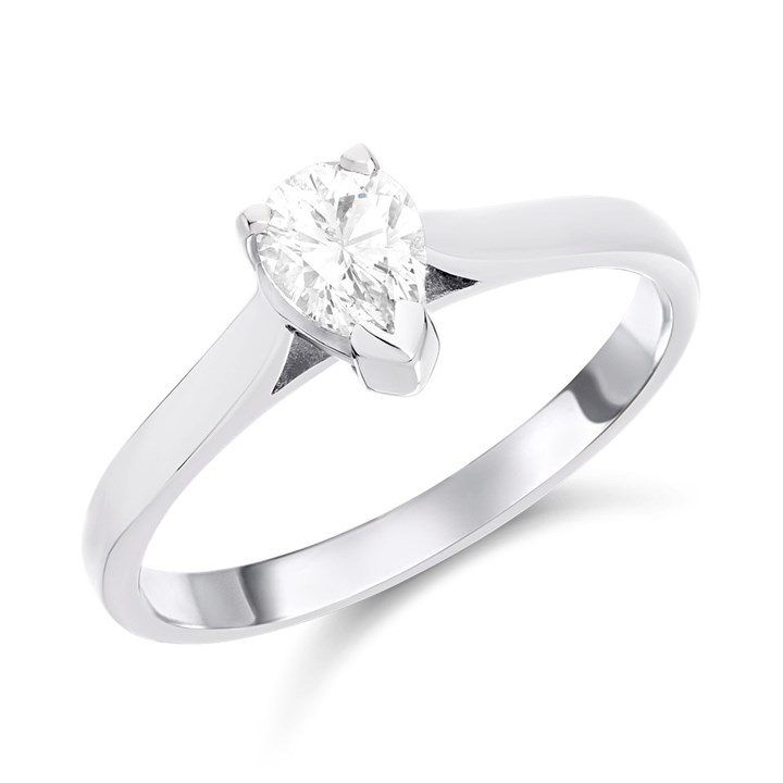 Platinum Diamond Solitaire Engagement Ring - 67pts - K/SI1 - H06346