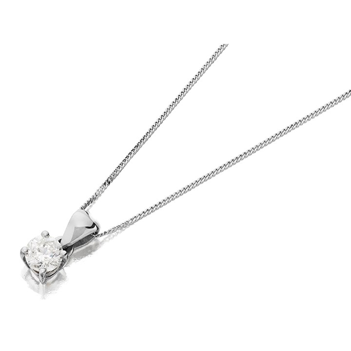 18ct White Gold Diamond Solitaire Pendant - 69pts - H/I2 - H0661