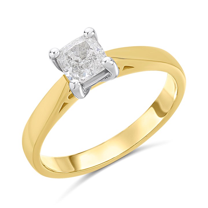 18ct Yellow Gold Diamond Solitaire Engagement Ring - 72pts - I/I1 - H071000