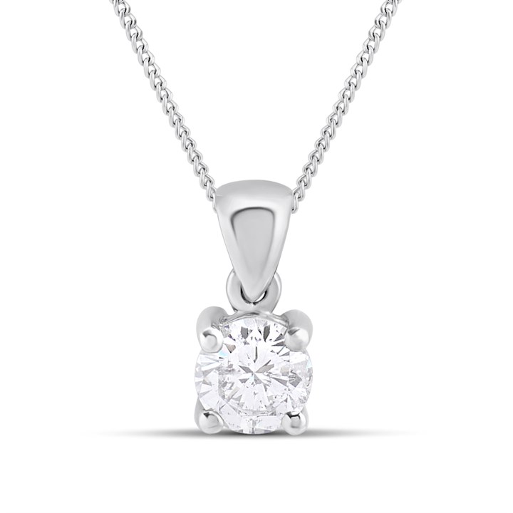 Platinum Diamond Solitaire Pendant - 71pts - G/I2 - H071015