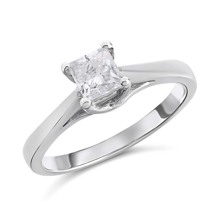 18ct White Gold Diamond Solitaire Engagement Ring - 76pts - H/I1 - H0717