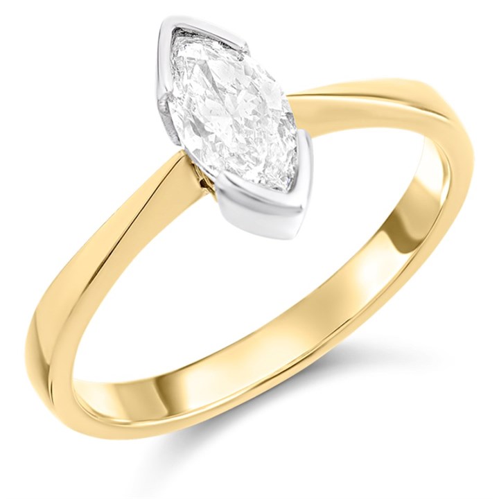 18ct Yellow Gold Diamond Solitaire Engagement Ring - 74pts - H/I2 - H07181