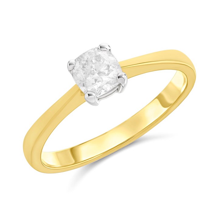 18ct Yellow Gold Diamond Solitaire Engagement Ring - 74pts - H/I2 - H07197