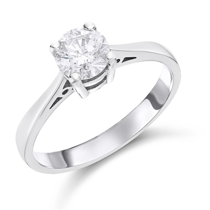 18ct White Gold Diamond Solitaire Engagement Ring - 74pts - H/I3 - H07316