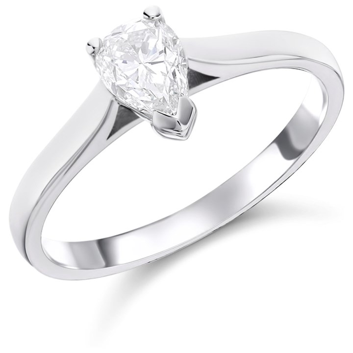 18ct White Gold Diamond Solitaire Engagement Ring - 72pts - J/I1 - H07374