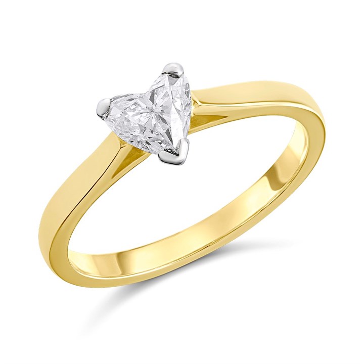 18ct Yellow Gold Diamond Solitaire Engagement Ring - 77pts - I/I1 - H0738