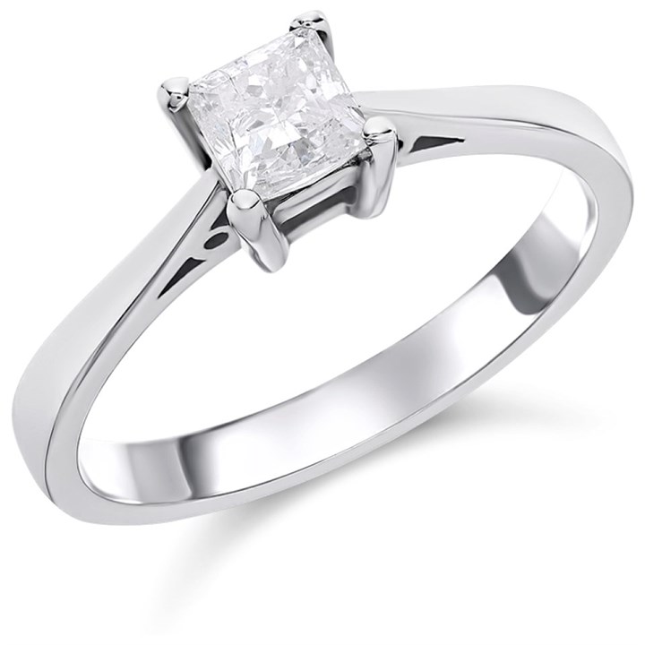18ct White Gold Diamond Solitaire Engagement Ring - 74pts - G/I1 - H07395