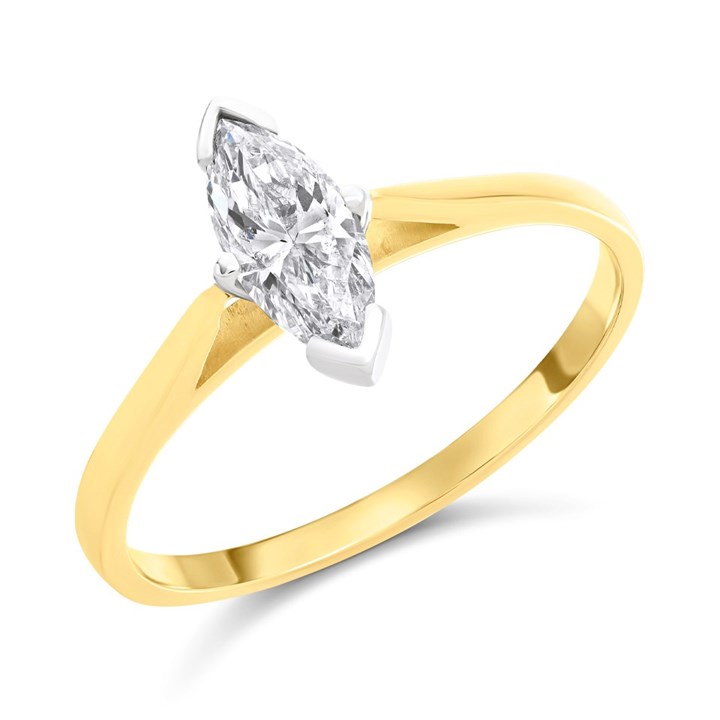 18ct Yellow Gold Diamond Solitaire Engagement Ring - 71pts - K/I1 - H07494