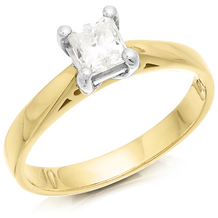 18ct Yellow Gold Diamond Solitaire Engagement Ring - 75pts - I/I2 - H07645