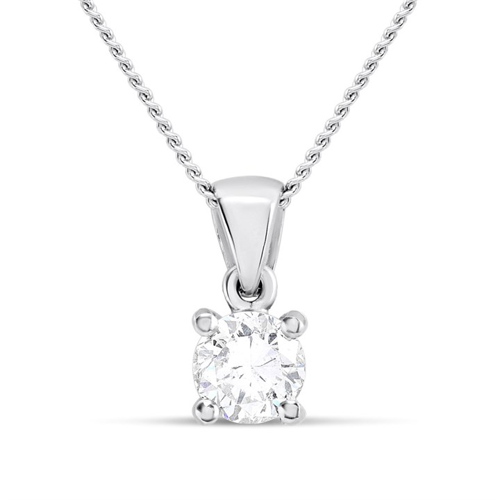 Platinum Diamond Solitaire Pendant - 72pts - F/SI2 - H07743
