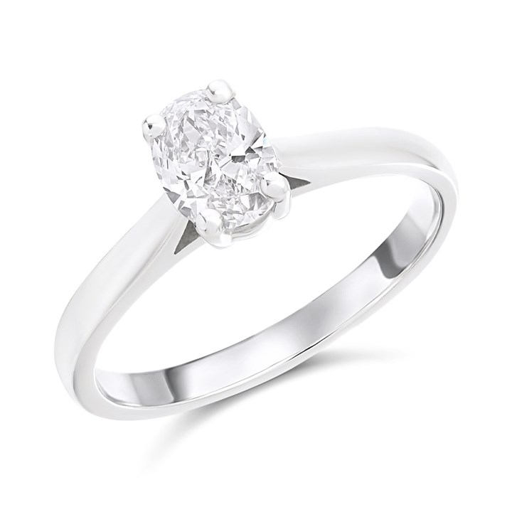 18ct White Gold Diamond Solitaire Engagement Ring - 76pts - F/I2 - H07764
