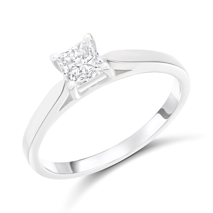 Platinum Diamond Solitaire Engagement Ring - 70pts - H/SI2 - H07880