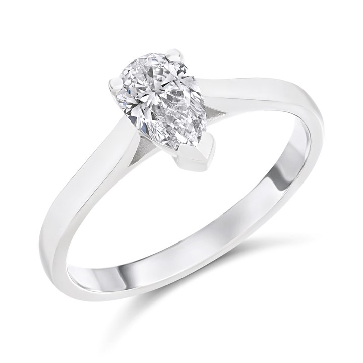 Platinum Diamond Solitaire Engagement Ring - 70pts - Certificated - H07881