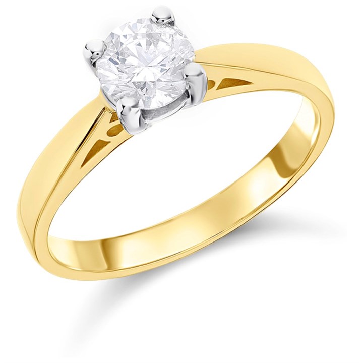 18ct Yellow Gold Diamond Solitaire Engagement Ring - 83pts - H/I2 - H08187