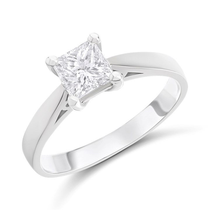 18ct White Gold Diamond Solitaire Engagement Ring - 85pts - F/I1 - H08231