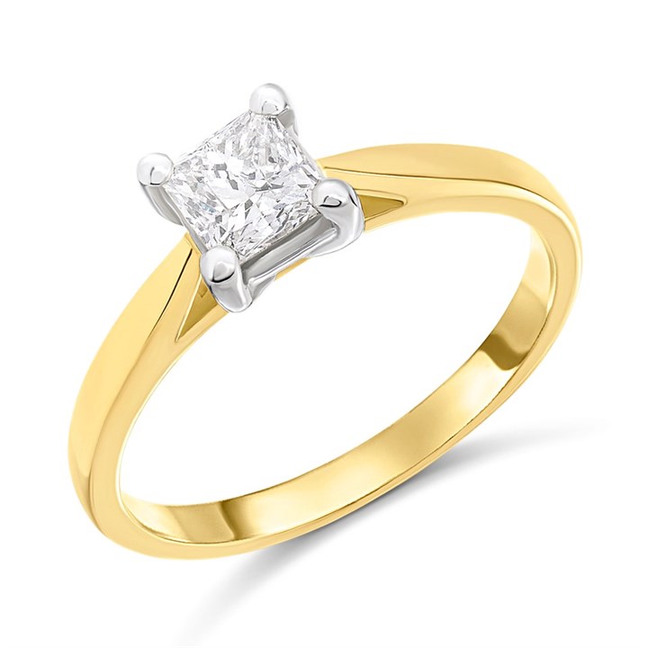 18ct Yellow Gold Diamond Solitaire Engagement Ring - 82pts - L/I2 - H08270