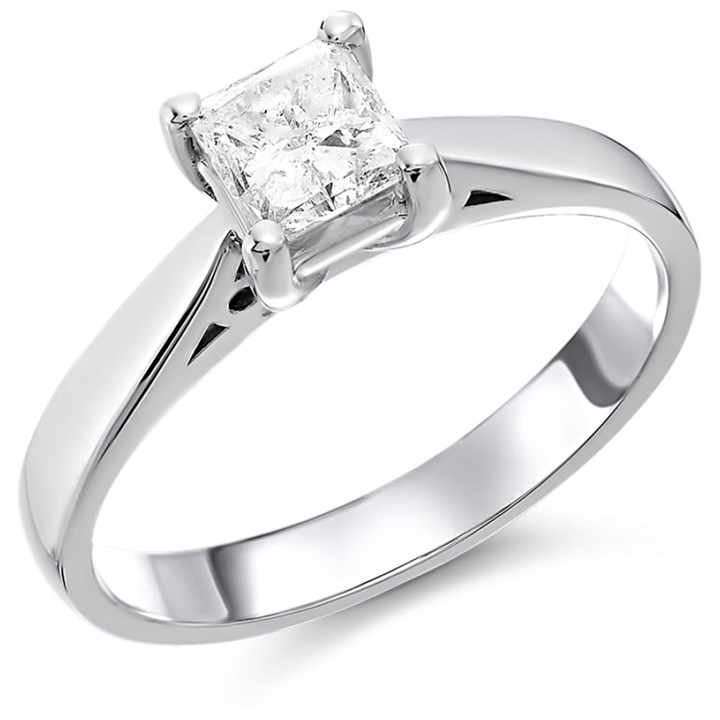 Platinum Diamond Solitaire Engagement Ring - 80pts - K/SI2 - H0827