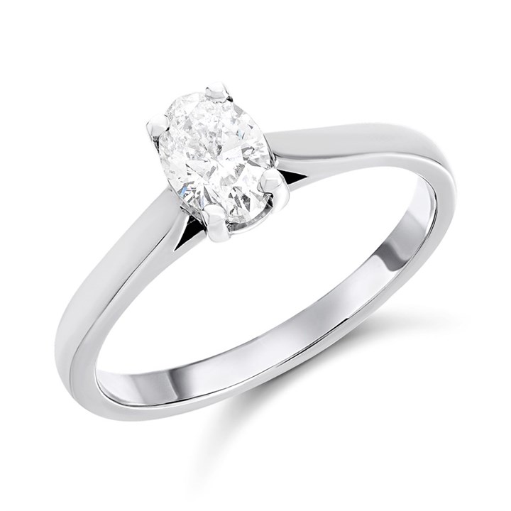 Platinum Diamond Solitaire Engagement Ring - 81pts - G/SI2 - H08287